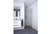 Dusjhjørner, dusjkabinetter og tilbehør - Dansani match bifold hinged door 97-99 cm satin/clear - B101-01