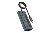 USB-hub - ICY BOX IB-HUB1457-C31 USB-hub - 7 porter - Grå - IB-HUB1457-C31
